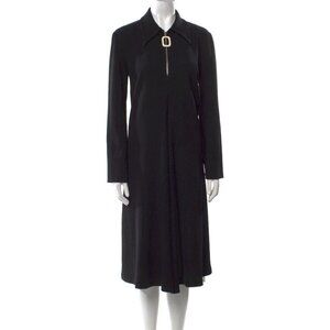 J.W. Anderson Fluid Midi Long Sleeve Zip Dress – Black (Size 6)